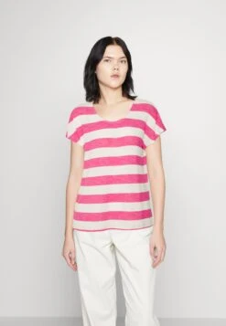 Vero Moda Vmwide Stripe - Print T-Shirt - Snow White/Pink Yarrow
