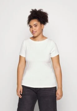 Vero Moda Curve Vmvanda - Basic T-Shirt - Snow White