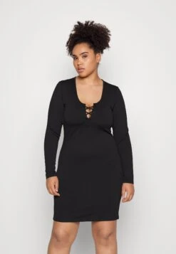 Vero Moda Curve Vmriva Short Dress- Jersey Dress - Black