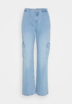 Vero Moda Vmnorth Loose Cargo Jeans- Straight Leg Jeans - Medium Blue Denim -Vero Moda 075388a1996e4a01af2fcf5c7410622e