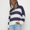 Vero Moda Petite Vmerin Stripe Pullover- Jumper - Astral Aura/Birch -Vero Moda 08d8881fd3f3461fb251c1d995909bfd