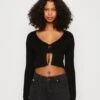 Vero Moda Vmglory Tie String - Cardigan - Black