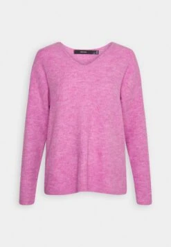 Vero Moda Vmcrewlefile Ls V-Neck Noos - Jumper - Cyclamen Melange -Vero Moda 0d5777e745f143939b5a3667e0beb3c2