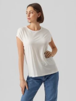 Vero Moda Vmava Plain Ss Gajrs Noos - Basic T-Shirt - Snow White