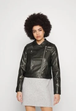 Vero Moda Vmbella Annabel Short Coated- Faux Leather Jacket - Black -Vero Moda 1b38f84be03b4991b65bfd3c0f53cfa6