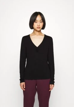 Vero Moda Petite Vmalberte V Neck - Long Sleeved Top - Black