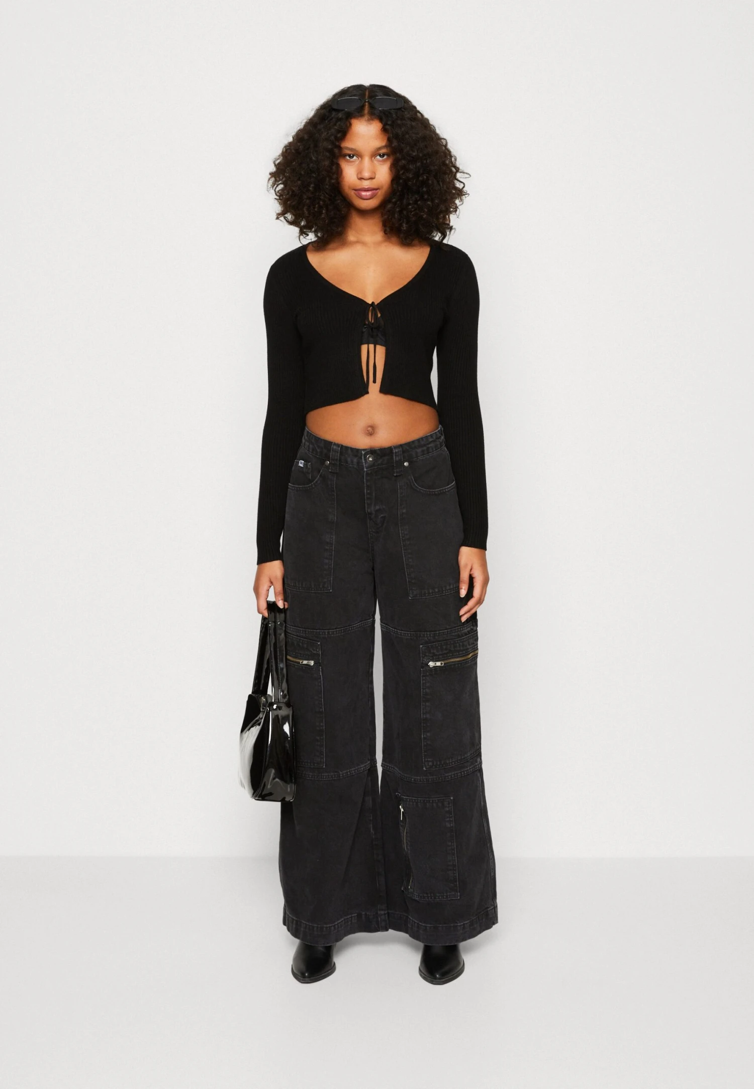 Vero Moda Vmglory Tie String - Cardigan - Black 4 Vero Moda Vmglory Tie String - Cardigan - Black - Image 2