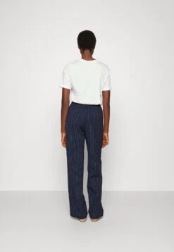 Vero Moda Tall Vmcookielis Wide Pinstripe Pant- Trousers - Navy Blazer/Birch -Vero Moda 2919d4b5ac7c4a519bd632551632f1e9