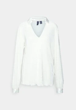 Vero Moda Tall Vmavi V Neck - Button-Down Blouse - Birch -Vero Moda 2b29521775b0447db8e750332c811f26