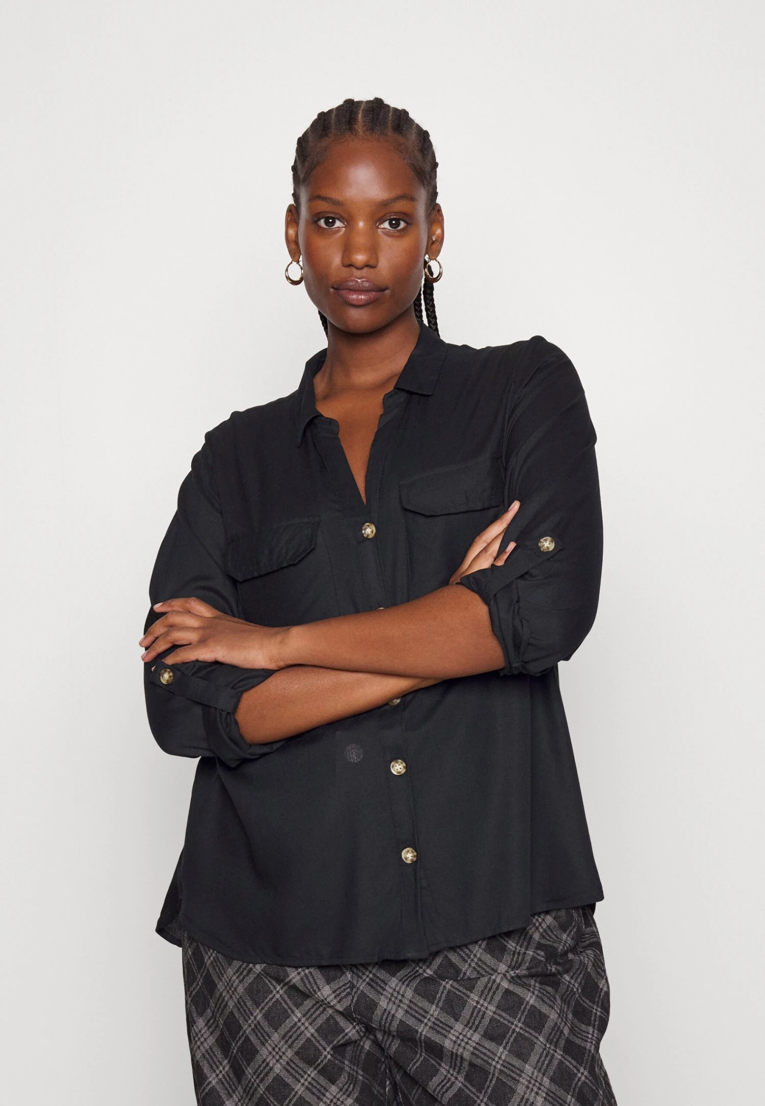 Vero Moda Curve Vmbumpy Shirt New - Tunic - Black 5 Vero Moda Curve Vmbumpy Shirt New - Tunic - Black - Image 3