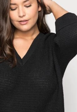 Vero Moda Curve Vmcleanna V-Neck Long - Jumper - Black -Vero Moda 2dfc6e6003de482e98b687b4d3176ba5