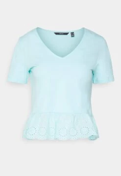 Vero Moda Petite Vmemily Peplum Top- Print T-Shirt - Limpet Shell -Vero Moda 30fc8c0324ec450fb4e45a41d536cb6d