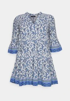 Vero Moda Curve Vmmilan 3/4 Short Dress Wvn Cur - Day Dress - Dazzling Blue/Mira -Vero Moda 315edade2c1b4e69817caf953880e645