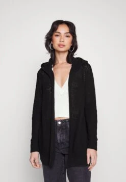 Vero Moda Petite Hood Cardigan- Cardigan - Black