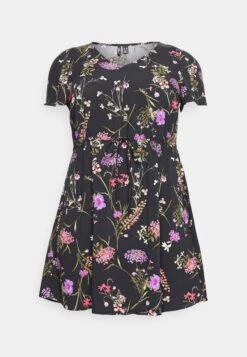 Vero Moda Curve Vmeasy Ss ShortR1 Wvn Ga Cur - Day Dress - Black/Mille -Vero Moda 3b0a14ddf3554837b66549d3bf0e15d0