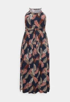 Vero Moda Curve Vmeasy Slit Maxi Dress- Maxi Dress - Navy Blazer/New Tropical -Vero Moda 3b783acdf5a94148afda37388d25162d