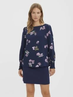 Vero Moda Vmlydia Smock - Blouse - Navy Blazer/Lana