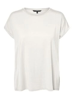 Vero Moda Vmava Plain Ss Gajrs Noos - Basic T-Shirt - Snow White -Vero Moda 4386086035cc4e18a0c7c99537f99114