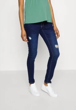 Vmmzia Bumpband Destroyed Skinny- Jeans Skinny Fit - Dark Blue Denim