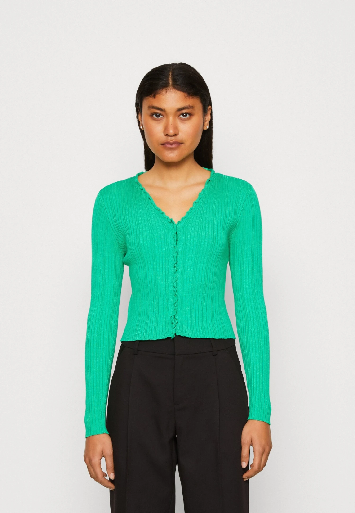 Vero Moda Vmwillow Frill Cardigan- Cardigan - Bright Green 3 Vero Moda Vmwillow Frill Cardigan- Cardigan - Bright Green