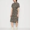 Vero Moda Bumpy Ss Calf - Shirt Dress - Oatmeal