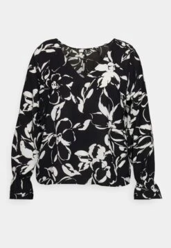 Vero Moda Curve Vmpolliana V-Neck Top- Blouse - Black/Polliana