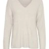 Vero Moda Tall Vmcrewlefile V-Neck - Jumper - Birch/Melange -Vero Moda 588c629d8f4a472ab546e3aa66f3c8d9