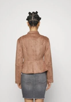 Vero Moda Petite Vmboostlucia - Faux Leather Jacket - Brownie -Vero Moda 597877e82a9e4341a37e092f97cfaa69