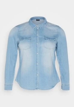 Vero Moda Curve Vmmaria Slim Shirt- Button-Down Blouse - Light Blue Denim -Vero Moda 6467a9fbc397486aa600a00fcef621ca