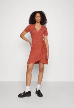 Vero Moda Tall Vmhaya Short Dress - Day Dress - Marsala
