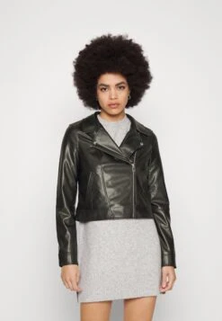 Vero Moda Vmbella Annabel Short Coated- Faux Leather Jacket - Black