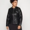 Vero Moda Curve Vmlove Lavine Short Coated Jacket - Faux Leather Jacket - Black -Vero Moda 68f969d9299141df995c1afaf657d3d8