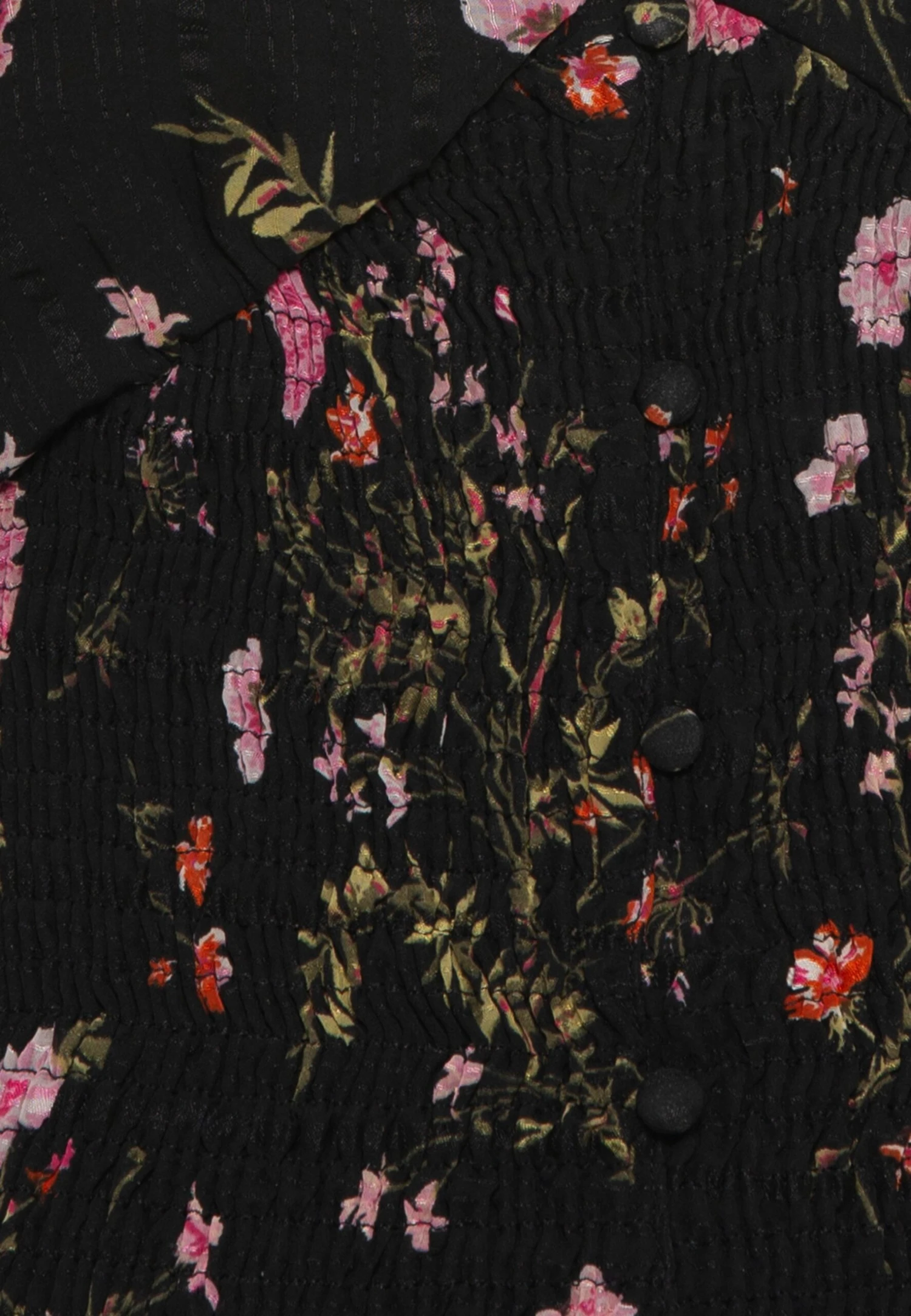 Vero Moda Tall Vmrosa V Neck Smock - Blouse - Black/Pink 5 Vero Moda Tall Vmrosa V Neck Smock - Blouse - Black/Pink - Image 3