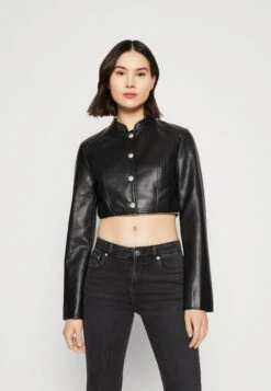 Vero Moda Vmannika Short Jacket - Faux Leather Jacket - Black