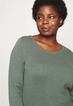 Vero Moda Curve Vmcare Structure O Neck - Jumper - Dark Forest -Vero Moda 715e0eaee8eb4d449a6a27a22246d7f0