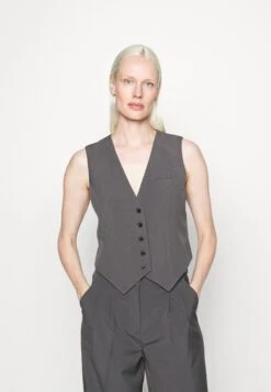 Vero Moda Tall Vmtroian Tailored Vest - Waistcoat - Grey