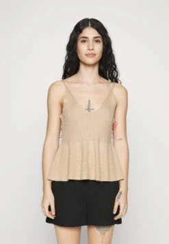 Vero Moda Petite Vmsabine Peplum - Basic T-Shirt - Irish Cream