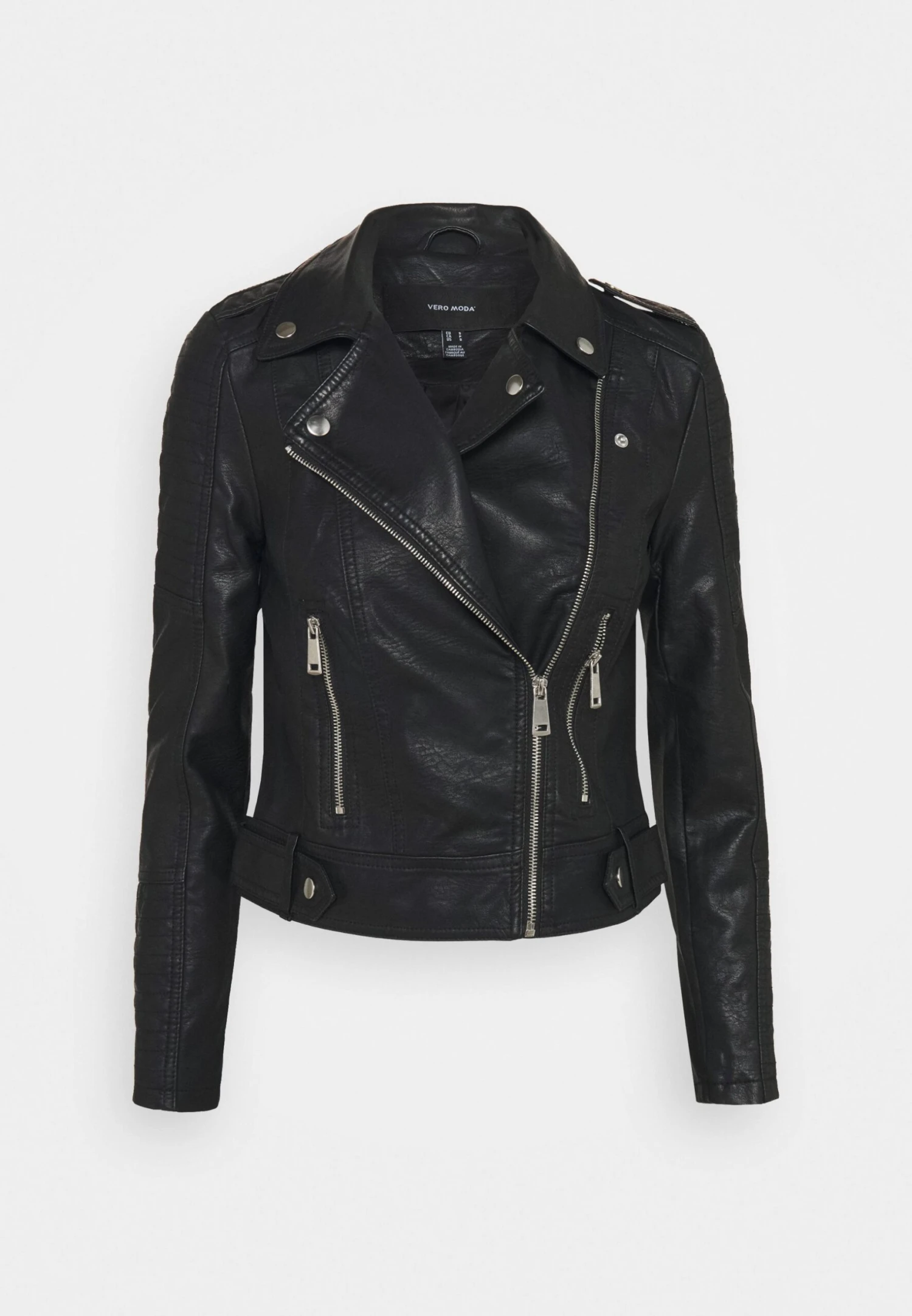 Vero Moda Petite Vmkerriultra Short Jacket - Faux Leather Jacket - Black 8 Vero Moda Petite Vmkerriultra Short Jacket - Faux Leather Jacket - Black - Image 6