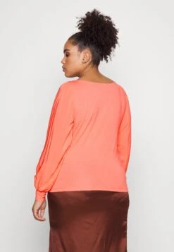 Vero Moda Curve Vmrandi Boat Neck- Long Sleeved Top - Georgia Peach -Vero Moda 86f8ad6a989e4cc094349e42afed6b0d