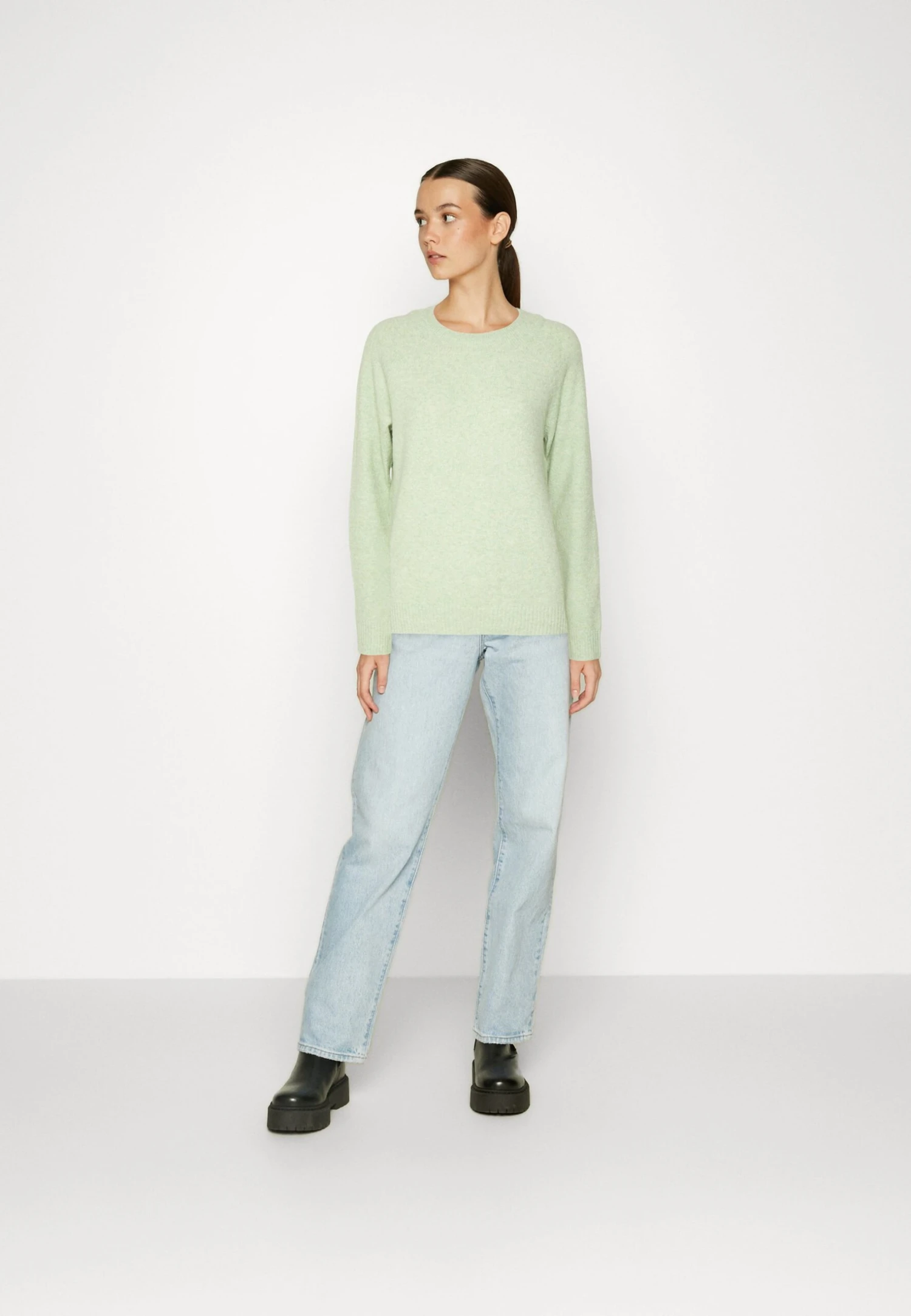 Vero Moda Vmdoffy O Neck Noos - Jumper - Reseda Melange 4 Vero Moda Vmdoffy O Neck Noos - Jumper - Reseda Melange - Image 2