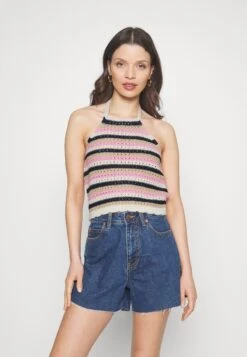 Vero Moda Petite Vmshaji Halterneck - Top - Birch/Bonbon/Navy Blazer/Irish Cream