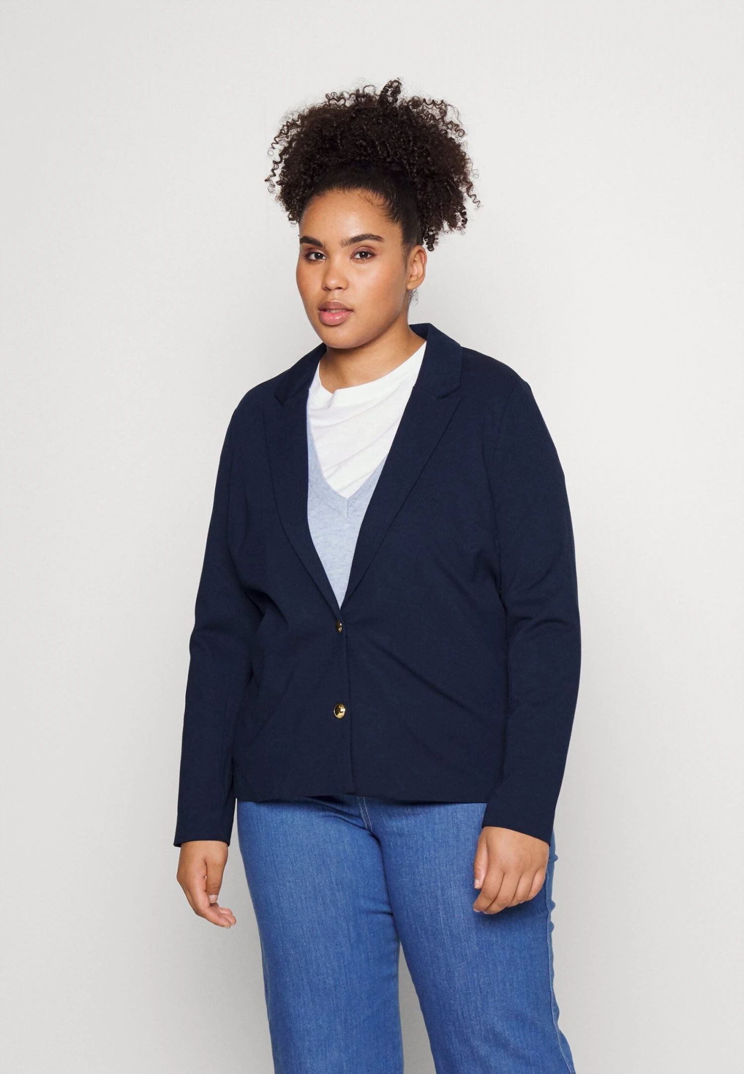 Vero Moda Curve Vmeva - Blazer - Navy Blazer 3 Vero Moda Curve Vmeva - Blazer - Navy Blazer