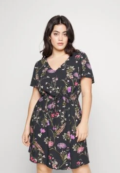 Vero Moda Curve Vmeasy Ss ShortR1 Wvn Ga Cur - Day Dress - Black/Mille