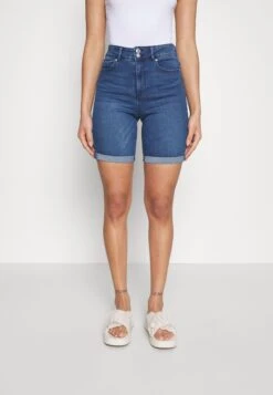 Vero Moda Tall Vmsophia Button- Shorts - Dark Blue Denim