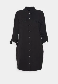 Vero Moda Petite Vmsilla Short Dress Mix - Denim Dress - Black -Vero Moda 94b2708d487c4d699f8e7fdc6219e21c