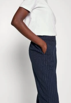 Vero Moda Tall Vmcookielis Wide Pinstripe Pant- Trousers - Navy Blazer/Birch -Vero Moda 95b9220e38ad4e86a99a89092daca714