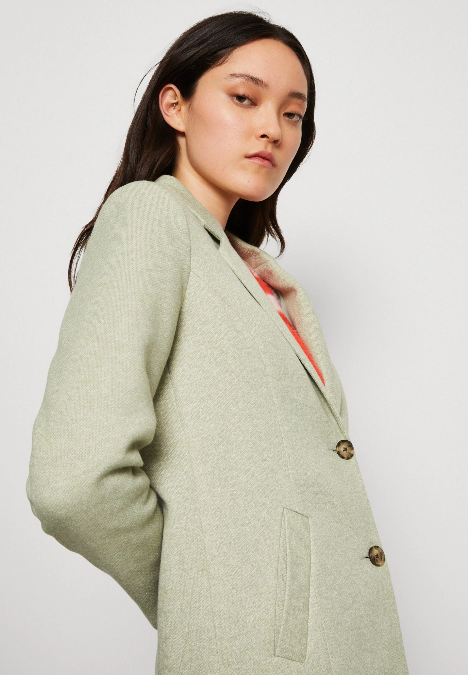 Vero Moda Vmverodonacallie Coat- Short Coat - Reseda/Melange 6 Vero Moda Vmverodonacallie Coat- Short Coat - Reseda/Melange - Image 4