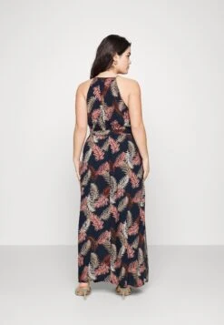 Vero Moda Curve Vmeasy Slit Maxi Dress- Maxi Dress - Navy Blazer/New Tropical -Vero Moda a2b92ca41cd54e22b21dfaef5997cb59