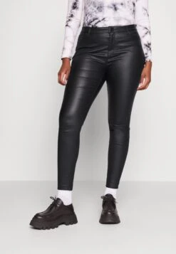 Vero Moda Curve Vmeven Smooth Coated - Trousers - Black