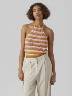 Vero Moda Vmshaji Sl Halterneck- Top - Radiant Yellow/Bonbon+Irish Cream+Birch